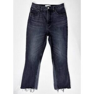 Abercrombie‎ & Fitch Ultra High Rise Flare Jeans Women's 28 Black Frayed Hem